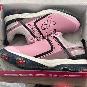 Men’s Sqairz pink breast cancer awareness golf shoe. New in box. Never worn